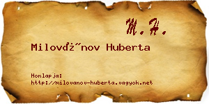 Milovánov Huberta névjegykártya